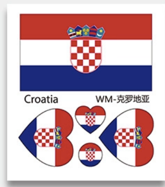 'CROATIA FLAG' Face Tattoos - 4 pack