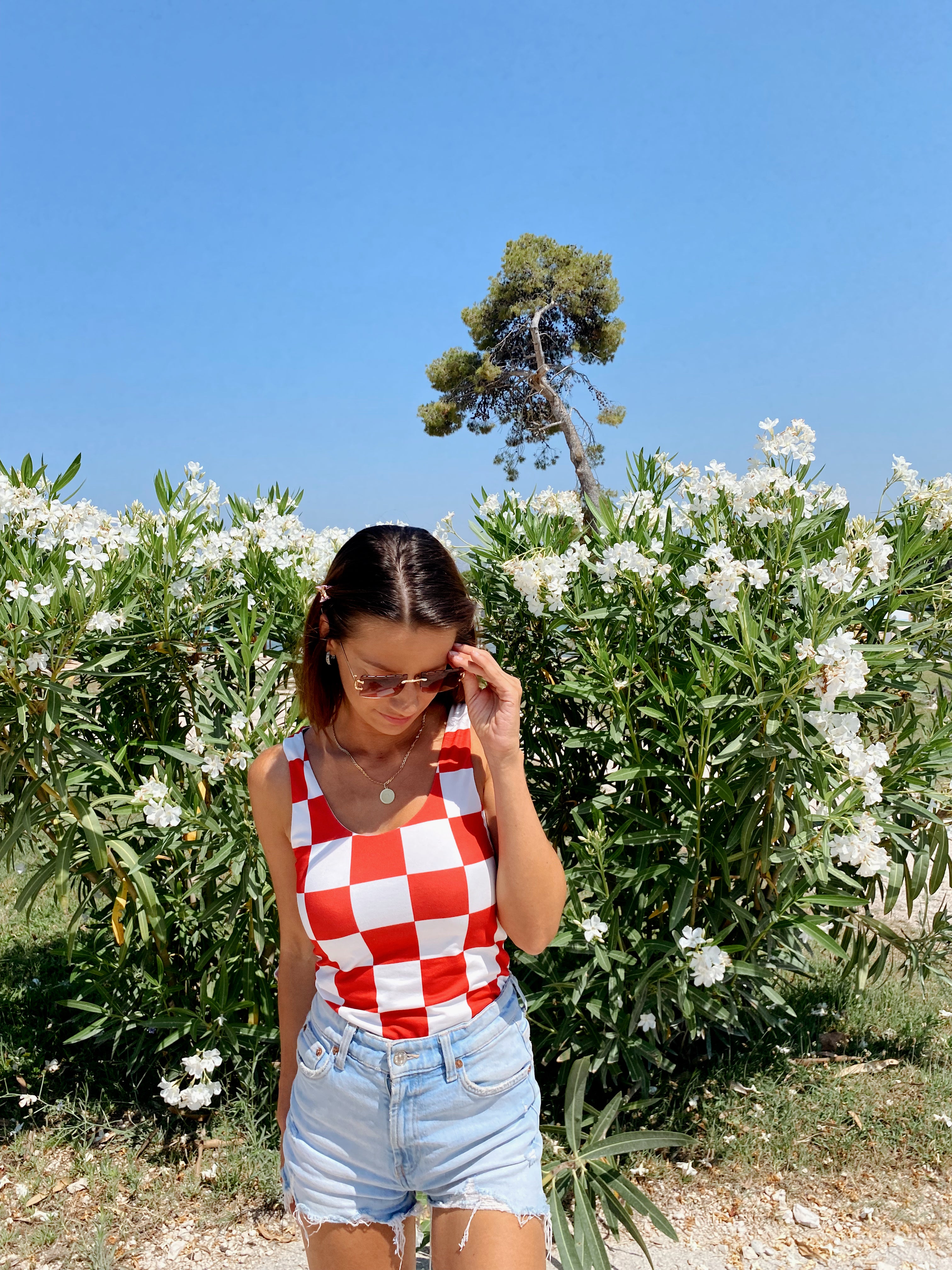 Croatia Red + White Checkered Tank Top