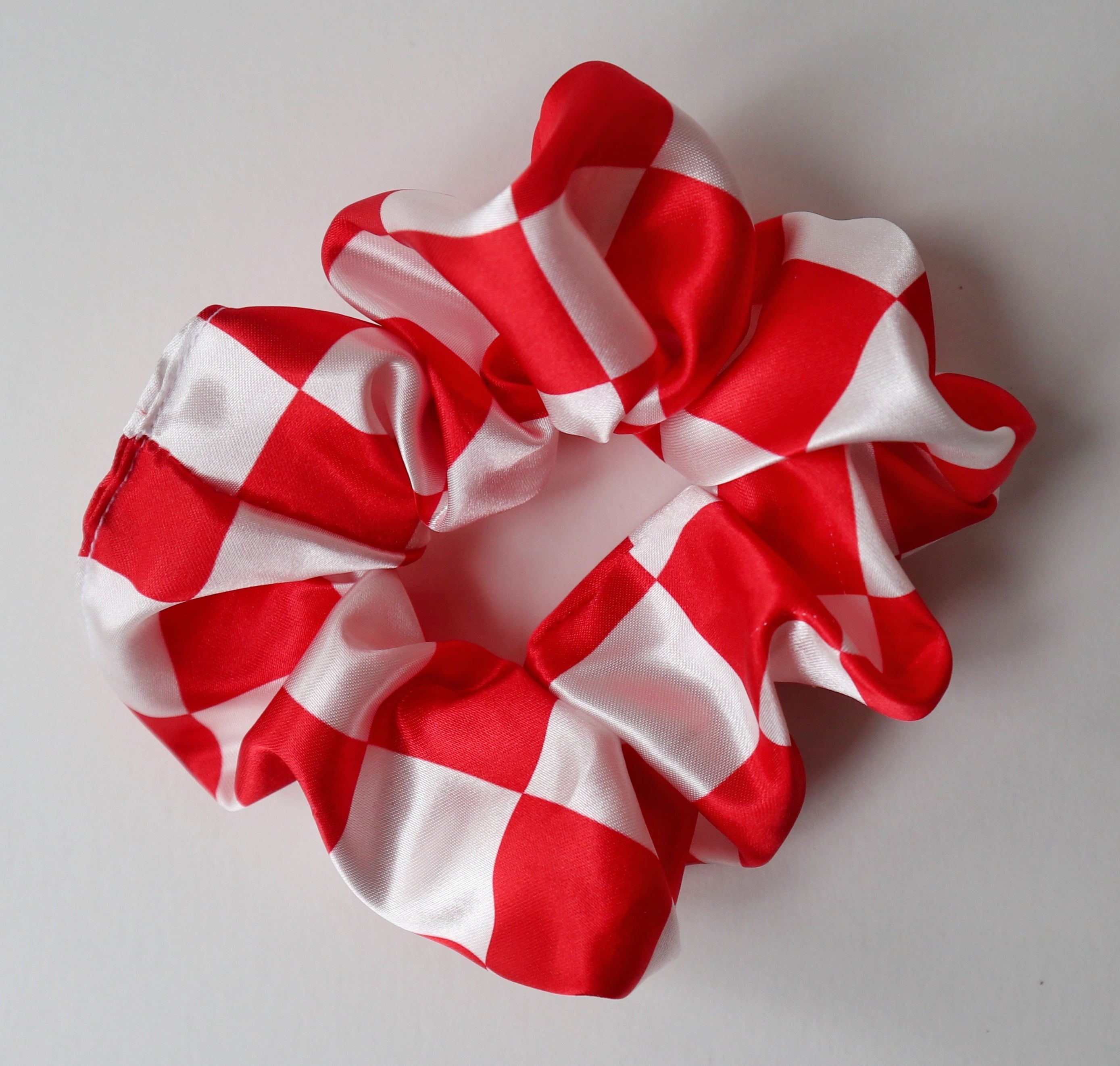 Croatia Checkered Satin Scrunchie