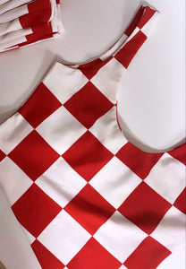 Croatia Red + White Checkered Tank Top