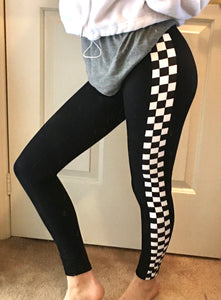 Black and white checkered legging